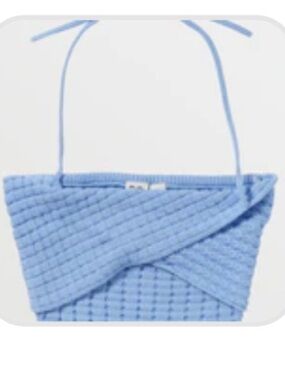 Roxy women’s Venice Light Blue Knit sweater halter top in Malibu blue